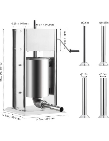 Fabricante de Salchichas GarveeTech 3L Acero Inoxidable Manual
