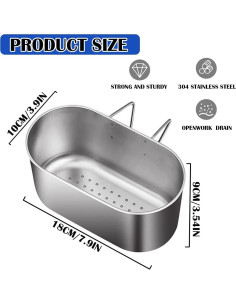 Colador de desagüe de acero inoxidable Jinccnsn 20.1cm Plata 2