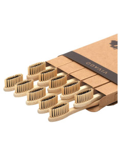 Cepillos de Dientes de Bambú VIVAGO - Suaves y Ecológicos - Paquete de 10