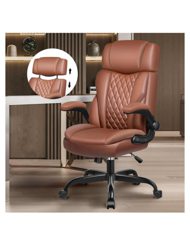 Silla de Oficina Ejecutiva BestGlory con Soporte Lumbar Marrón