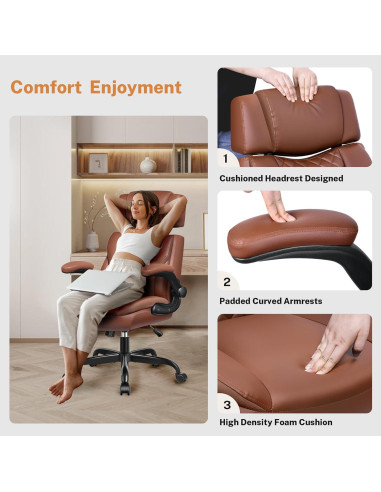 Silla de Oficina Ejecutiva BestGlory con Soporte Lumbar Marrón