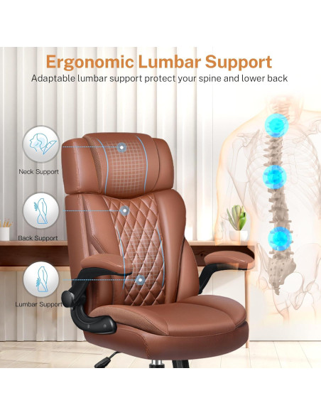 Silla de Oficina Ejecutiva BestGlory con Soporte Lumbar Marrón