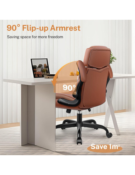 Silla de Oficina Ejecutiva BestGlory con Soporte Lumbar Marrón