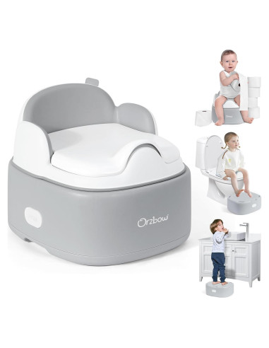 Inodoro de Entrenamiento 3 en 1 Orzbow para Niños Gris