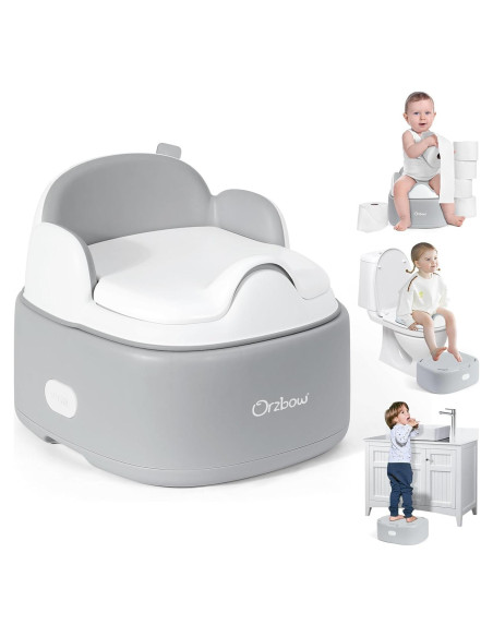Inodoro de Entrenamiento 3 en 1 Orzbow para Niños Gris