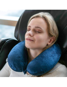 Almohada de Viaje GLOBETROTTER Espuma Viscoelástica Azul Marino 2