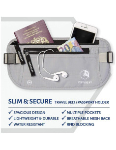 Cinturón de Dinero y Billetera de Cuello VENTURE 4TH RFID 2