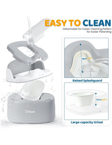 Inodoro de Entrenamiento 3 en 1 Orzbow para Niños Gris