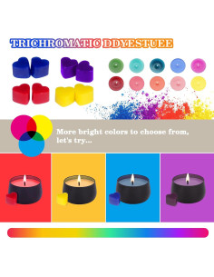 Kit de Fabricación de Velas Aottom - 8 Bloques de Cera Soja 60g 2