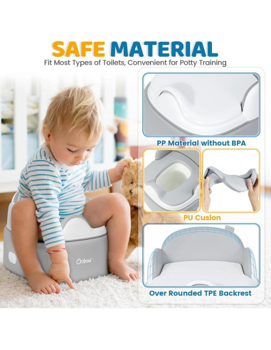 Inodoro de Entrenamiento 3 en 1 Orzbow para Niños Gris