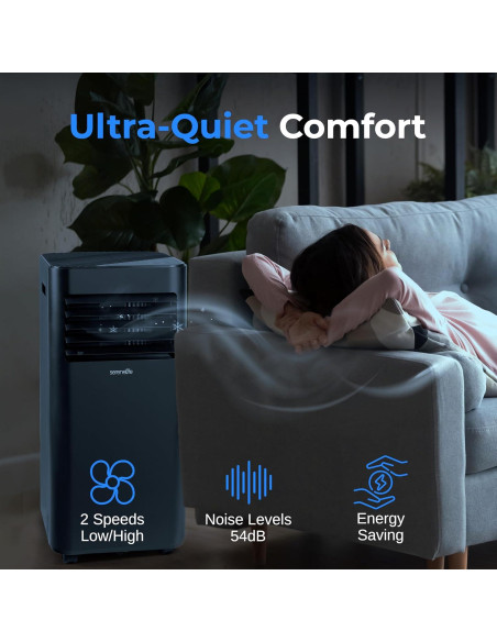 Aire Acondicionado Portátil SereneLife 8000 BTU 3 en 1 Negro