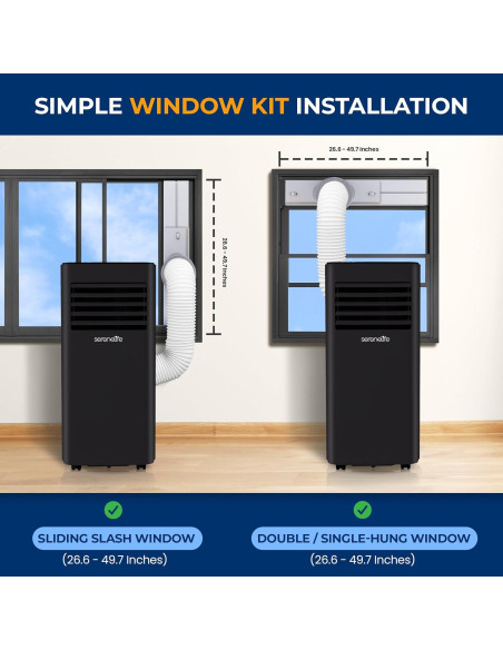 Aire Acondicionado Portátil SereneLife 8000 BTU 3 en 1 Negro