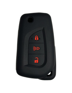 Cubierta de Llave de Silicona Toyota 3 Botones WeemeeLuv Negro