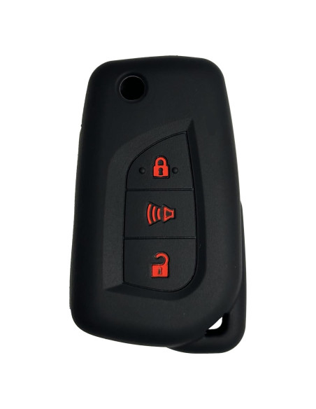 Cubierta de Llave de Silicona Toyota 3 Botones WeemeeLuv Negro