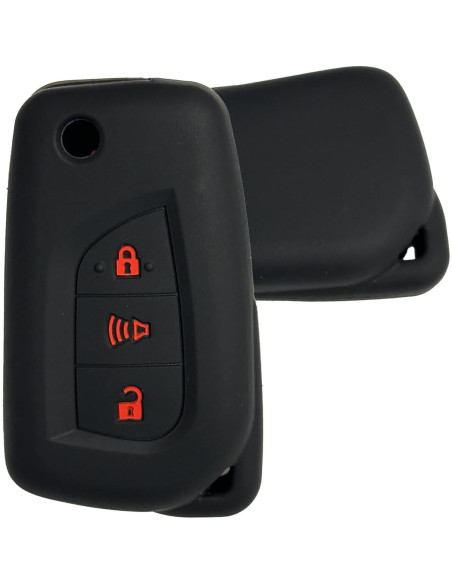 Cubierta de Llave de Silicona Toyota 3 Botones WeemeeLuv Negro
