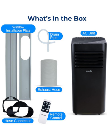 Aire Acondicionado Portátil SereneLife 8000 BTU 3 en 1 Negro