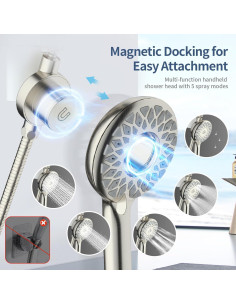 Cabezal de Ducha Doble KAIYING 10" con Filtro y Manguera 79" 2