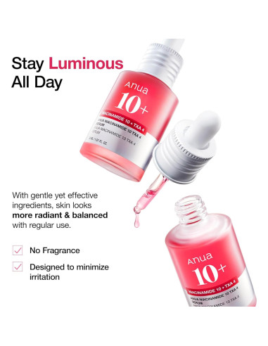 Set Hidratante Facial Anua: Suero Niacinamida + Crema Ceramida