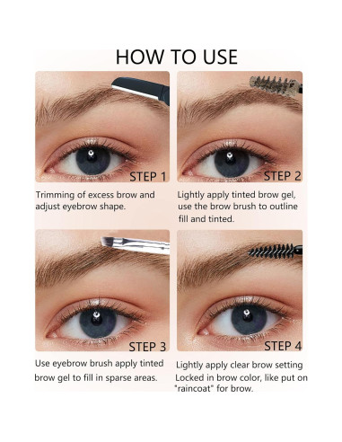 Kit de Gel para Cejas LYSdefeu - Tinte y Fijación Transparente