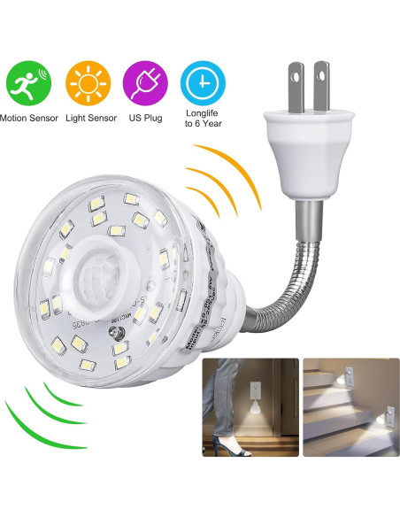 Luz Nocturna LED con Sensor de Movimiento DEKELIY 5W Blanca