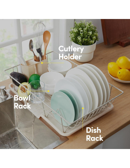 Escurridor de Platos 3 Piezas Sweet Home Beige - Organizador de Cocina