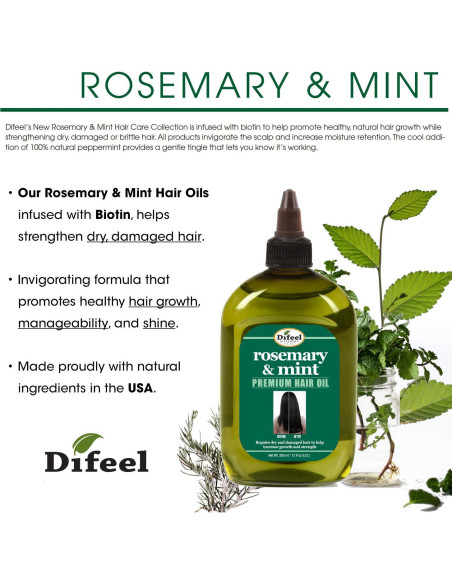 Aceite Capilar Difeel Romero y Menta 355 ml con Biotina