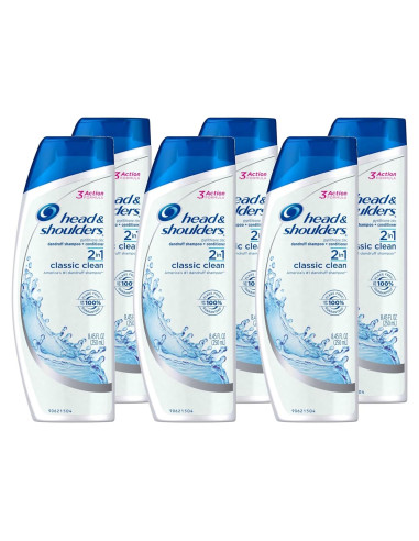 Champú Anticaspa 2-en-1 Head and Shoulders Limpio Clásico 6x250ml