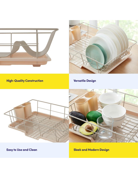 Escurridor de Platos 3 Piezas Sweet Home Beige - Organizador de Cocina
