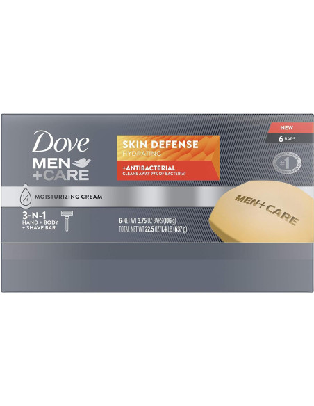 Jabón en Barra Dove Men+Care Skin Defense 106 g - Antibacteriano Jabón en Barra Dove Men+Care Skin Defense 106 g - Antibacteriano