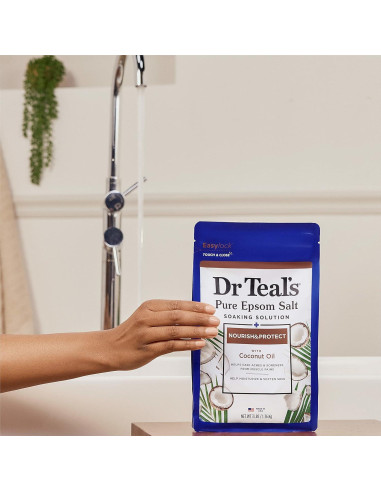 Sal de Epsom Dr Teal's con Aceite de Coco 1.36 kg - Relajante