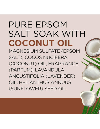 Sal de Epsom Dr Teal's con Aceite de Coco 1.36 kg - Relajante