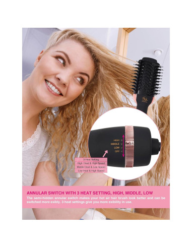 Cepillo Secador de Cabello TWOBARCKER 4 en 1 Iónico 0.56 kg