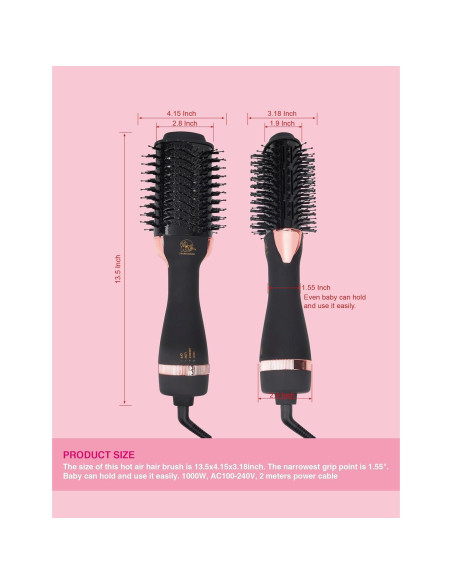 Cepillo Secador de Cabello TWOBARCKER 4 en 1 Iónico 0.56 kg