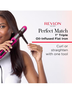 Plancha Plana REVLON Perfect Match 2-en-1 Alisador y Rizador 2