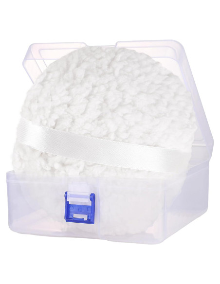 Puff de Polvo Corporal WEMEGA Extra Grande 15cm Blanco