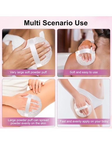 Puff de Polvo Corporal WEMEGA Extra Grande 15cm Blanco