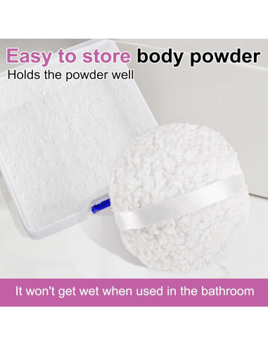 Puff de Polvo Corporal WEMEGA Extra Grande 15cm Blanco