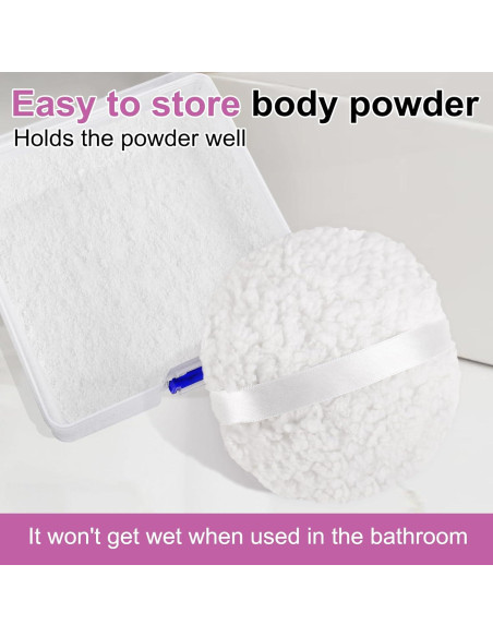 Puff de Polvo Corporal WEMEGA Extra Grande 15cm Blanco