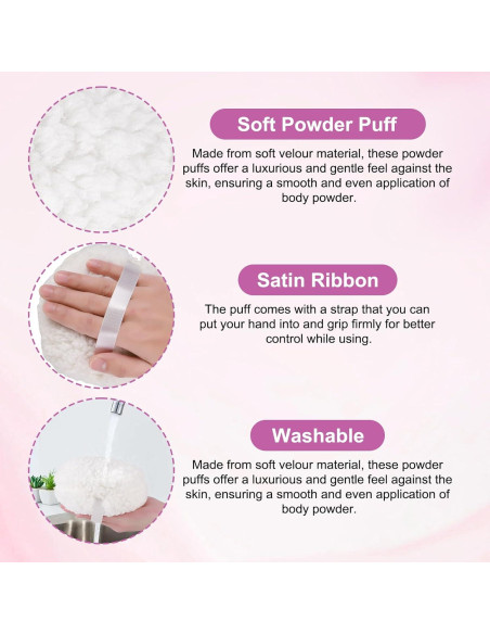 Puff de Polvo Corporal WEMEGA Extra Grande 15cm Blanco