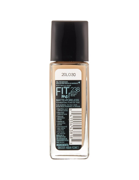 Base de Maquillaje Maybelline Fit Me Matte Poreless 29.57 ml Bronceado Rico