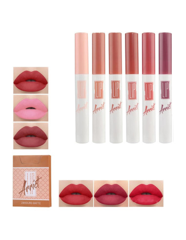 Set de Labiales Líquidos Mate HUDABABY - 6 Colores Duraderos