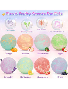 Bombas de baño Duchong con juguetes sorpresa - 8 piezas para niñas 2