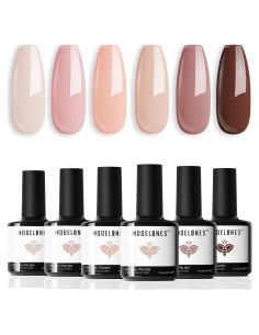 Kit de Esmalte en Gel Modelones 6 Colores Tonos Nude