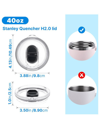 Tapa Reemplazo Bluwing 40oz para Taza Stanley Quencher - 2 Paquete a Prueba de Fugas