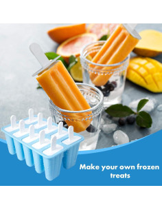 Moldes de Silicona para Paletas Lerryone 10 Piezas BPA Libre 2