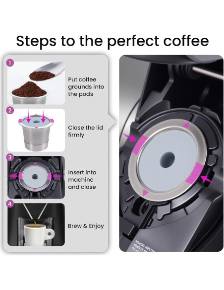 Cápsulas de Café Reutilizables Acero Inoxidable Roogaluckeep - 2 Unidades