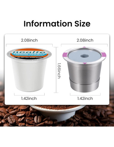 Cápsulas de Café Reutilizables Acero Inoxidable Roogaluckeep - 2 Unidades
