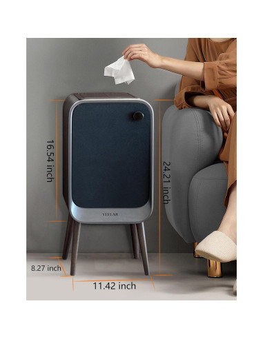 Cubo de Basura Automático VEELAR 20L con Sensor de Movimiento Gris