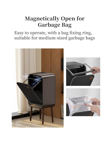 Cubo de Basura Automático VEELAR 20L con Sensor de Movimiento Gris