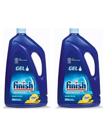 Detergente en Gel para Lavavajillas Finish, Limón, 2L (Pack 2)